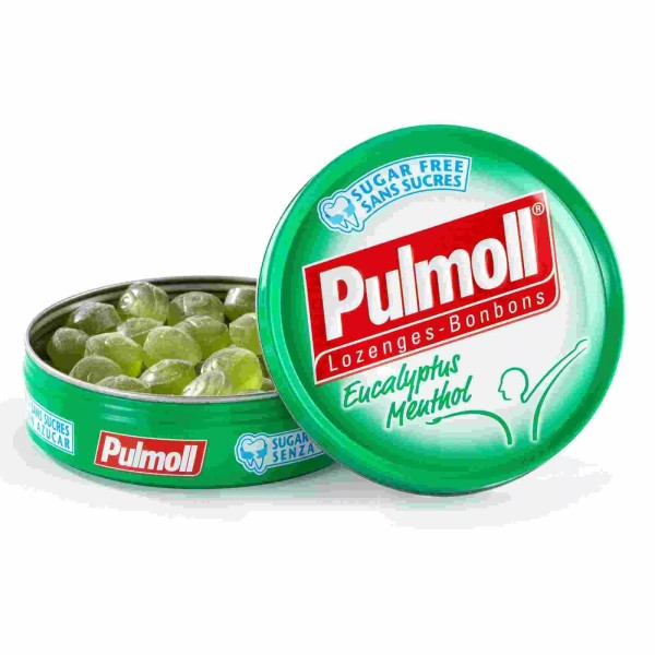PULMOLL EUCALYPTUS MENTHOL PASTILLES SANS SUCRES 45 G