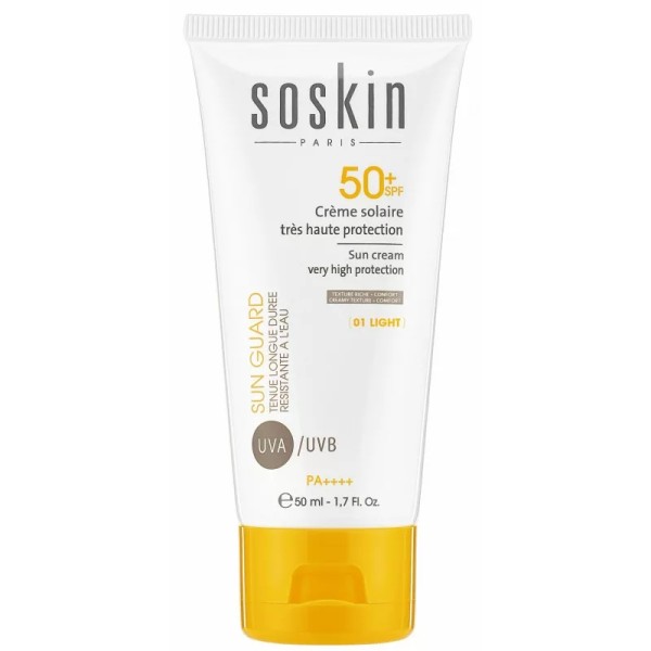 SOSKIN 01 CREME SOLAIRE TEINTEE LIGHT SPF50+, 50 ml