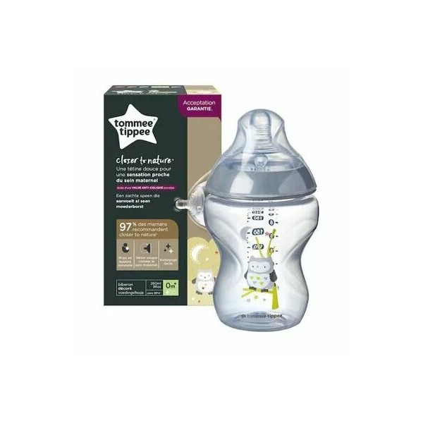 TOMMEE TIPPEE BIBERON GRIS 0m+ 260ML