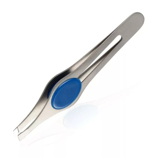 TITANIA PINCE À ÉPILER INOX POIGNÉE BLEUE