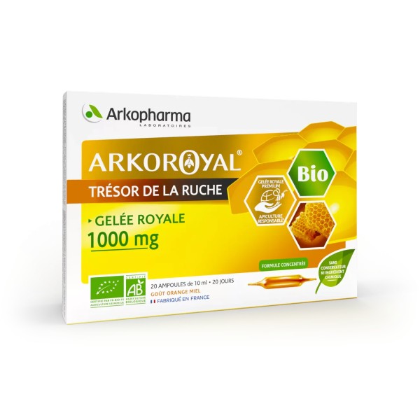 ARKOPHARMA ARKOROYAL GELÉE ROYALE BIO 1000 MG 20 AMPOULES
