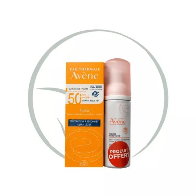 AVENE FLUIDE SPF50+ + MOUSSE NETTOYANTE 50ML OFFERTE