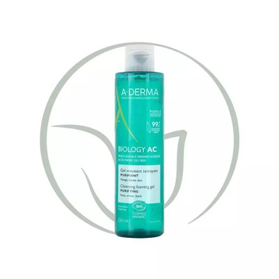 A-DERMA Biology AC Gel Moussant Nettoyant Purifiant Bio 200ml