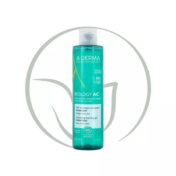 A-DERMA Biology AC Gel Moussant Nettoyant Purifiant Bio 200ml
