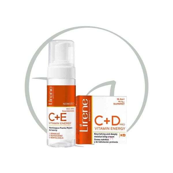 LIRENE C+E mousse nettoyante 150 ml + Lirene C+D GEL CRÈME DE JOUR HYDRATANT ET ÉCLAIRCISSANT 50ML