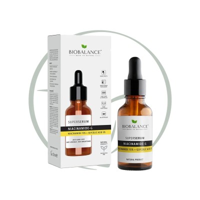 BIOBALANCE SUPER SERUM NIACINAMIDE15% + ACIDE GLYCOLIQUE5% 30ml