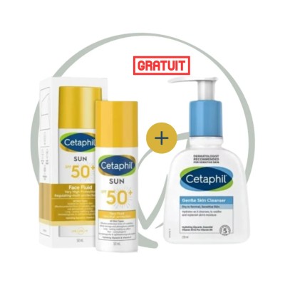CETAPHIL SUN FACE FLUID SPF50+ 50ML + CETAPHIL GENTLE CLEANSER 236ML OFFERT