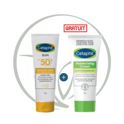 CETAPHIL SUN LIPOSOMAL SPF50+ 50ML + CREME HYDRATANTE 50ML OFFERTE