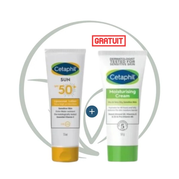 CETAPHIL SUN LIPOSOMAL SPF50+ 50ML + CREME HYDRATANTE 50ML OFFERTE