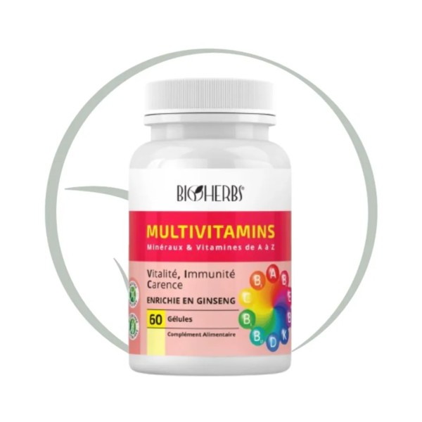 BIOHERBS MULTIVITAMINES 60 GÉLULES