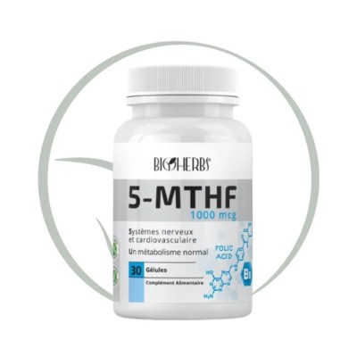 BIOHERBS 5-MTHF VITAMINE B9 30 GÉLULES
