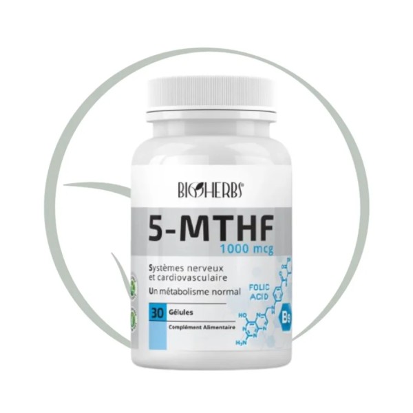 BIOHERBS 5-MTHF VITAMINE B9 30 GÉLULES