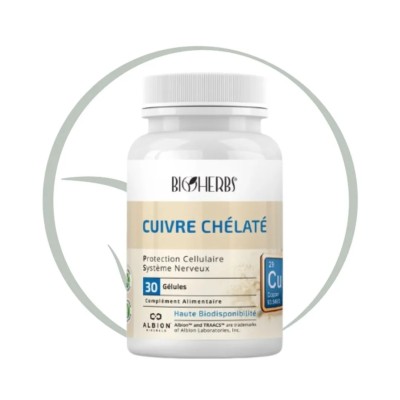 BIOHERBS CUIVRE CHÉLATÉ 30 GÉLULES