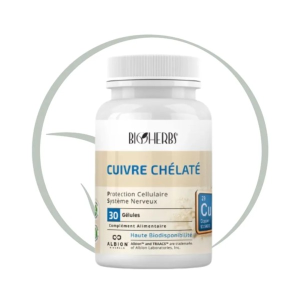 BIOHERBS CUIVRE CHÉLATÉ 30 GÉLULES