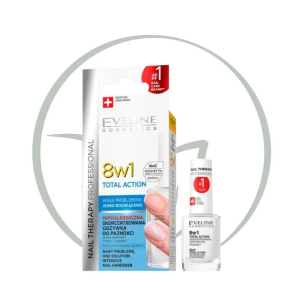 EVELINE COSMETICS TOTAL ACTION 8IN1 SOIN CONCENTRÉ ONGLES 12ML