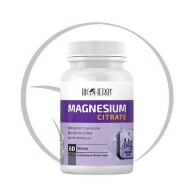 BIOHERBS MAGNÉSIUM CITRATE 60 GÉLULES