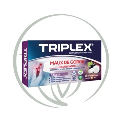 TRIPLEX MAUX DE GORGE CASSIS 16 COMPRIMES