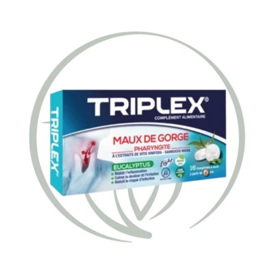 TRIPLEX MAUX DE GORGE EUCALYPTUS 16 COMPRIMES