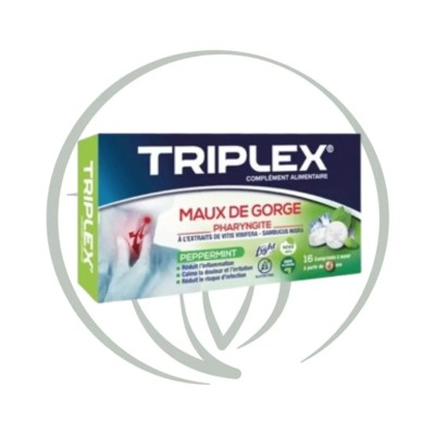 TRIPLEX MAUX DE GORGE PHARYNGITE PEPPERMINT 16 COMPRIMES