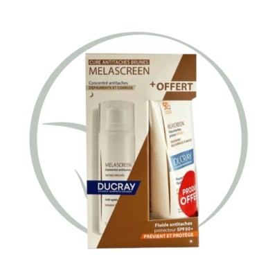DUCRAY PACK MELASCREEN CONCENTRE ANTI TACHES 30ML+MELASCREEN ECRAN FLUIDE ANTI TACHE SPF50+50ML (OFFERT)