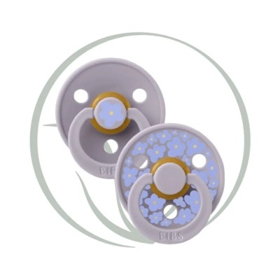 BIBS 2 SUCETTES NATURAL RUBBER JASMINE FOSSIL GREY