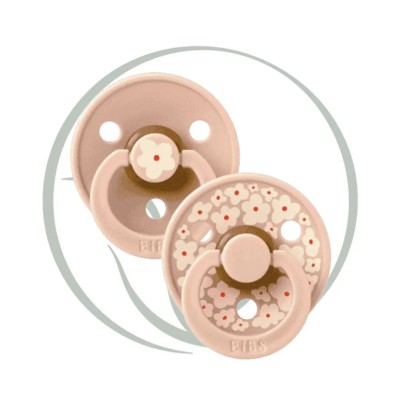 BIBS 2 SUCETTES COLOUR NATURAL RUBBER JASMINE BLUSH