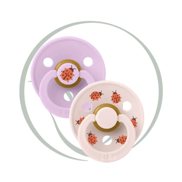 BIBS 2 SUCETTES COLOUR NATURAL RUBBER VIOLET SKY MIX 6M+