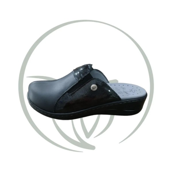 STI LIGHT EV010 SABOT FEMME NOIR VERNIS