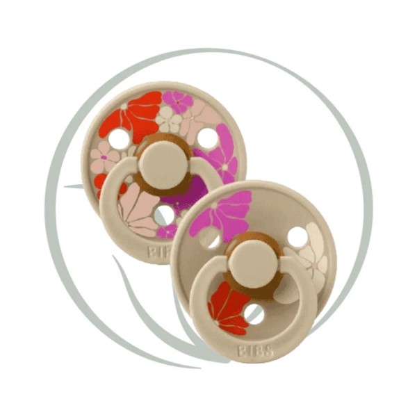 BIBS 2 SUCETTES NATURAL RUBBER MORNING BLOOM LATEX VANILLA