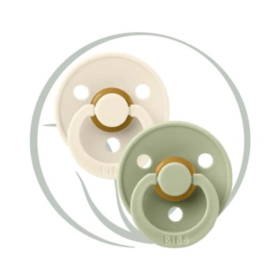 BIBS 2 SUCETTES PACIFIER IVORY SAGE SIZE 3