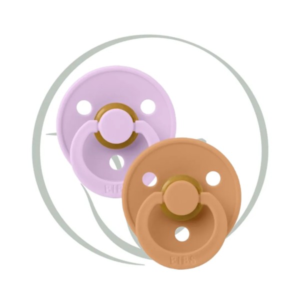 BIBS 2 SUCETTES COLOUR NATURAL RUBBER VIOLET SKY PUMPKIN