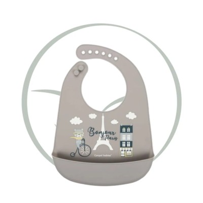 CANPOL BABIES BAVOIR SILICONE AVEC POCHE BONJOUR PARIS 74/027
