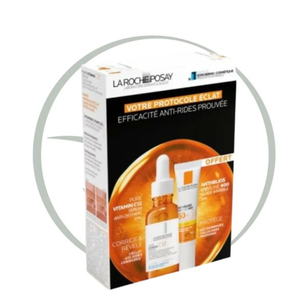 LA ROCHE POSAY COFFRET PURE VITAMIN C12 SERUM + UVMUNE 400 Fluide Invisible 15ML OFFERT