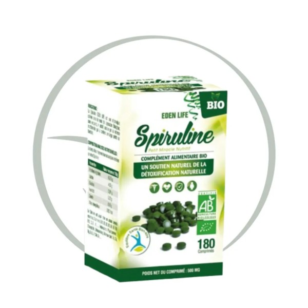 EDEN LIFE SPIRULINE 180 COMPRIMES