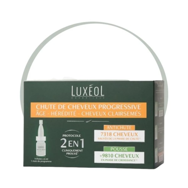 LUXEOL CHUTE DE CHEVEUX PROGRESSIVE 2EN1 14X6ML