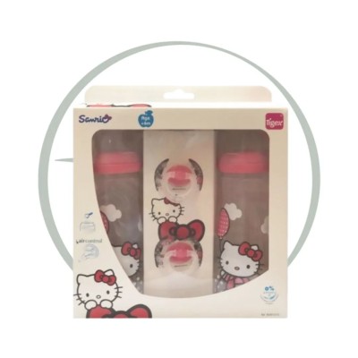 TIGEX COFFRET 2 BIBERONS 300 ML + 2 SUCETTES HELLO KITTY