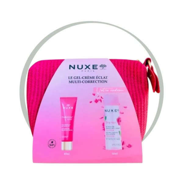 NUXE PRODIGIEUSE BOOST CREME ECLAT 40ML + VERY ROSE EAU MICELLAIRE 50ML + TROUSSE OFFERTES – POUR PEAUX NORMALES A SECHES