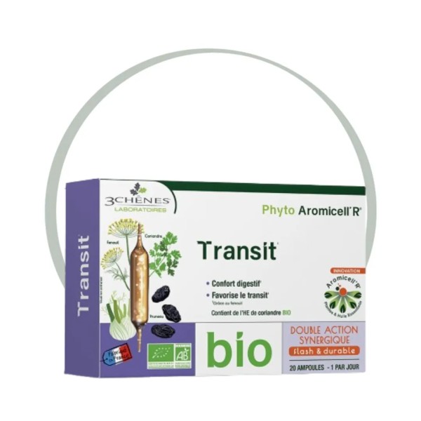 3 CHÊNES PHYTO AROMICELL'R TRANSIT BIO 20 AMPOULES