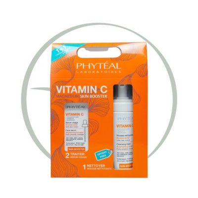 PHYTEAL COFFRET VITAMINE C SERUM VISAGE 30 ML+VITAMINE C MOUSSE NETTOYANTE 200 ML (OFFERT)