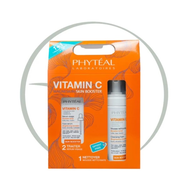 PHYTEAL COFFRET VITAMINE C SERUM VISAGE 30 ML+VITAMINE C MOUSSE NETTOYANTE 200 ML (OFFERT)