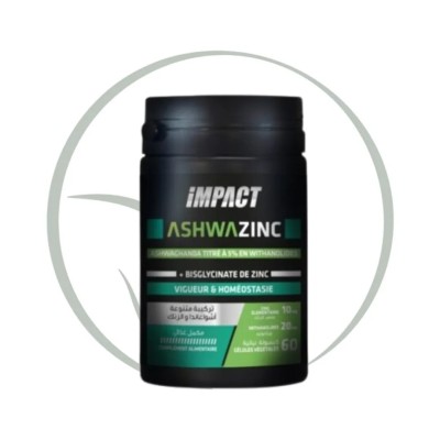 AshwaZinc 60 Gélules Impact Nutrition - Recovery Sportif