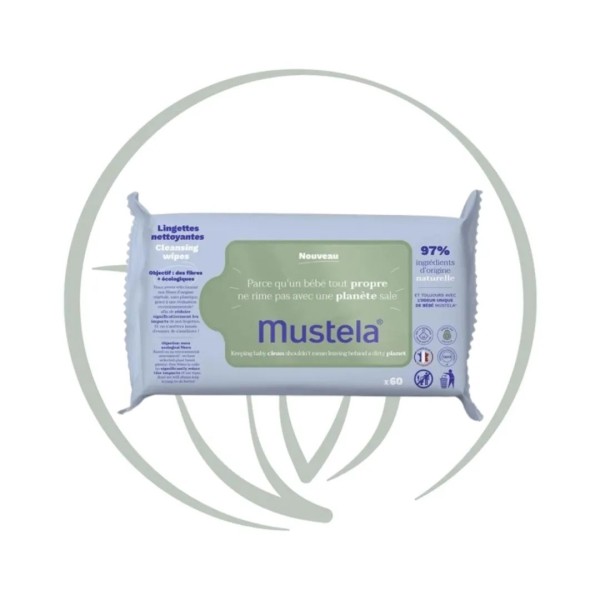 MUSTELA LINGETTES NETTOYANTES A L'AVOCAT BIO 60 LINGETTES