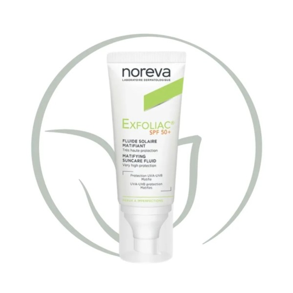 NOREVA EXFOLIAC FLUIDE SOLAIRE MATIFIANT SPF50+ 40ML