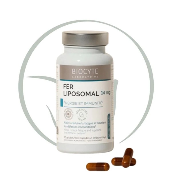 BIOCYTE FER LIPOSOMAL ÉNERGIE ET IMMUNITE 30 GELULES