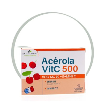 3 CHENES ACEROLA 500 24 COMPRIMES