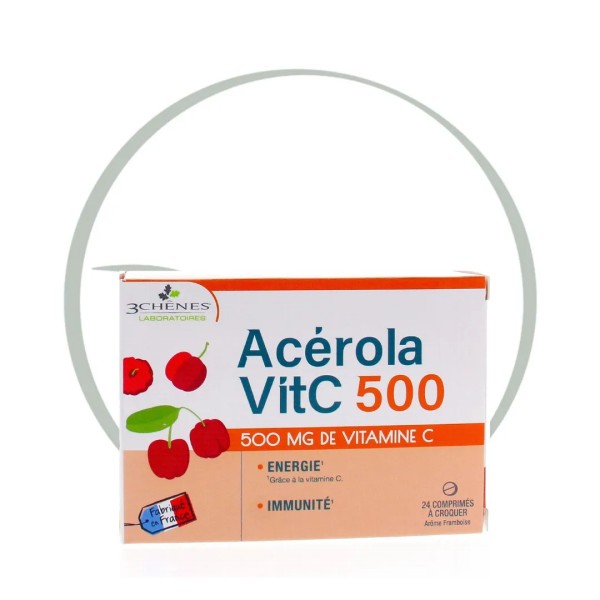 3 CHENES ACEROLA 500 24 COMPRIMES