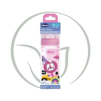 CHICCO BIBERON WELL BEING 250 ML ROSE 2M+