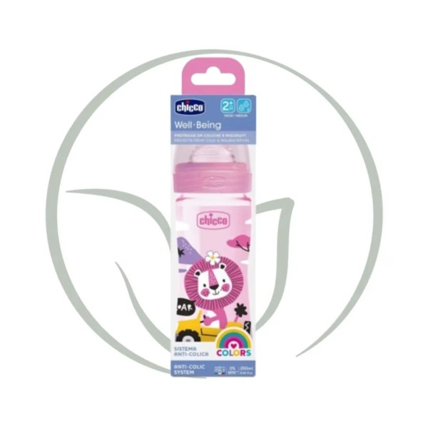 CHICCO BIBERON WELL BEING 250 ML ROSE 2M+