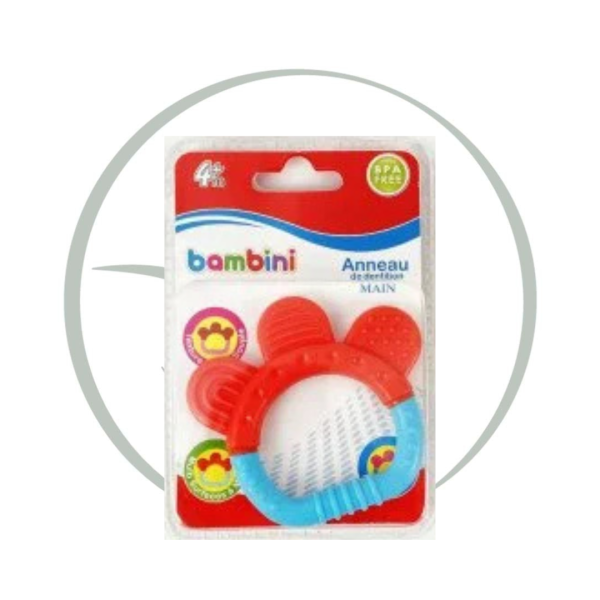 BAMBINI ANNEAU DE DENTITION SOUPLE MAIN 4M+