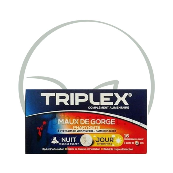 TRIPLEX JOUR NUIT MAUX DE GORGE 16 COMPRIMES